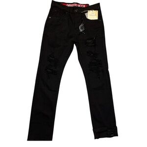 Black smugglers moon ripped denim Sz various